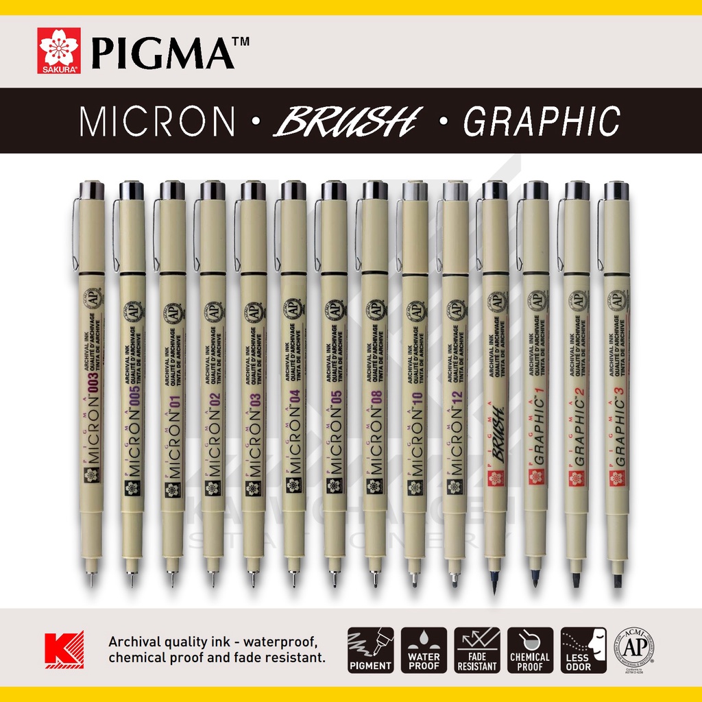 Sakura Pigma ปากกาหัวเข็ม ปากกาเขียนแบบ แบบชุด ของแท้ 100%