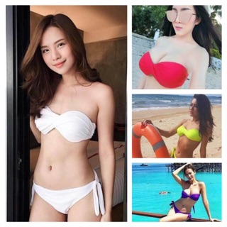 บิกินี่ บิกินี่ผูกหลัง bikini บิกินี่สีแดง ชุดว่ายน้ำสะท้อนแสง ชุดว่ายน้ำเกาะอก ชุดว่ายน้ำสีดำ ชุดว่ายน้ำสีแดง