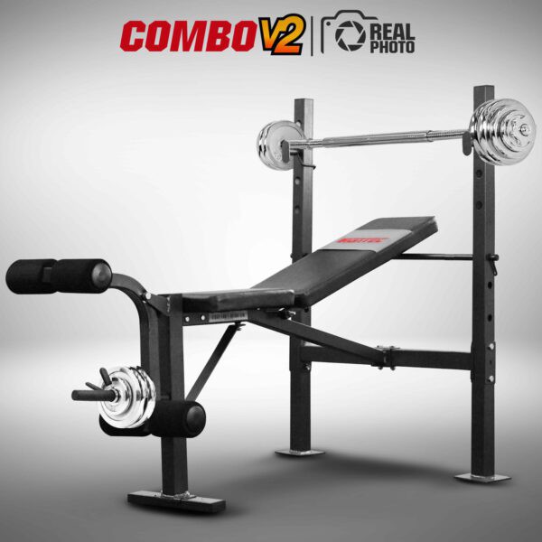 ม้านั่งยกน้ำหนัก รุ่น COMBO V2 มาพร้อมคานให้วางบาร์เบลแข็งแรง ปรับระดับได้