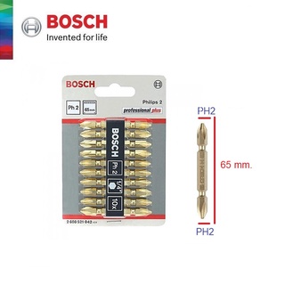 ดอกไขควงแท้ (1 ชิ้น) สีทอง BOSCH ปลายแม่เหล็ก PH2 /65mm