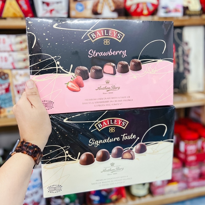 Anthon Berg Chocolate Baileys Strawberry ช็อกโกแลตเบย์เล่สอดไส้ 2รสชาติ 125g.