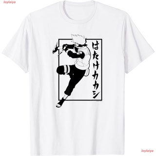 ฮาตาเกะ คาคาชิ Naruto Shippuden Kakashi With Vertical Kanji T-Shirt เสื้อยืดผู้ชาย ลายการ์ตูน นารูโตะ พิมพ์ลาย^TF