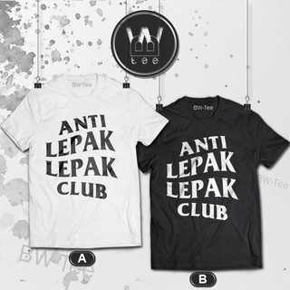 เสื้อตราหานคู่ - ANTILEPAKLEPAKCLUBASSCเสื้อยืดBajuLelakiPerempuanUnisexTeeออกแบบการพิมพ์แบบกําหนดเ