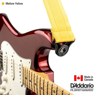 DAddario® Auto Lock Strap สายสะพายกีตาร์ (Mellow Yellow) แบบล็อคหัวหมุดอัตโนมัติ กว้าง 2 นิ้ว ** Made in Canada **