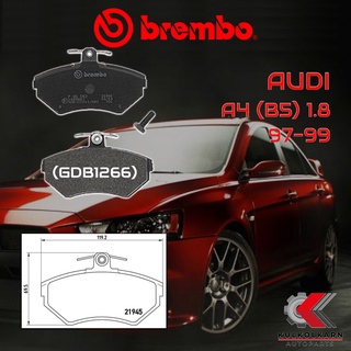 ผ้าเบรคหน้า BREMBO Audi A4 B5 (1.8) ปี 97-99 (P85042B)