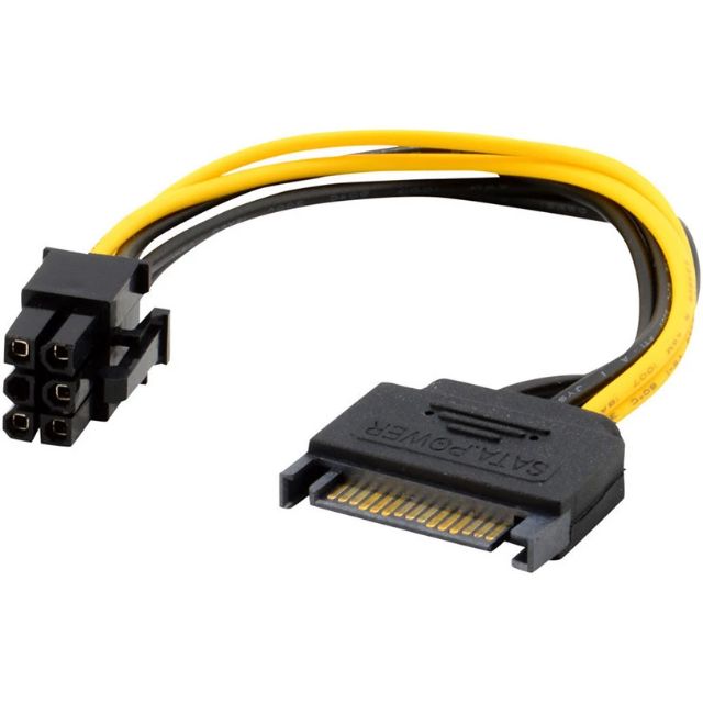 15pin SATA ถึง 6Pin PCIe PCI-E PCI Express Adapter สำหรับการ์ด Jun22 Professional ราคาโรงงาน Drop Sh