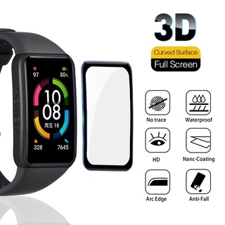 3d ฟิล์มป้องกัน โค้ง สําหรับ Honor Band 6/Huawei Band 6 สมาร์ทวอทช์ กระจกนิรภัย ป้องกันหน้าจอ ป้องกันรอยขีดข่วน