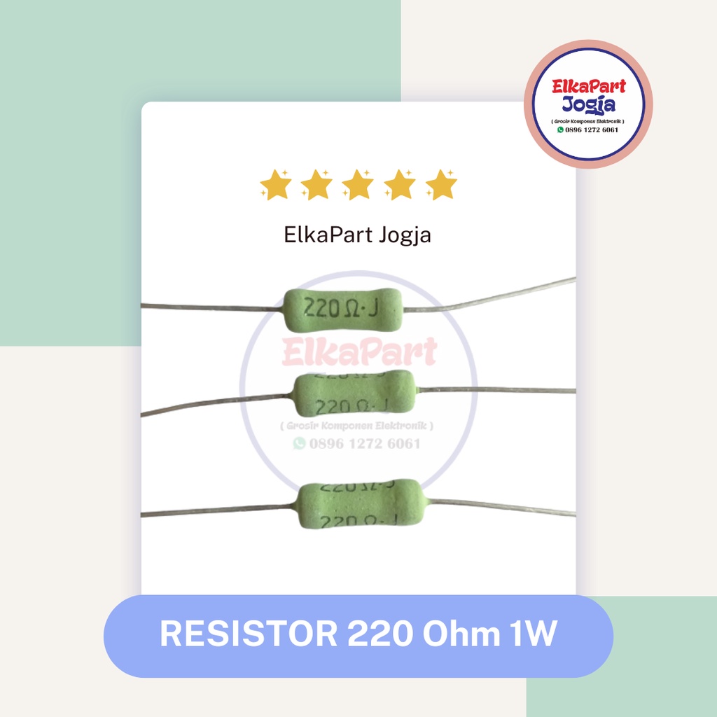 JAPAN RESISTOR 1W 5% 220 Ohm ตัวต้านทานฟิล์มโลหะ