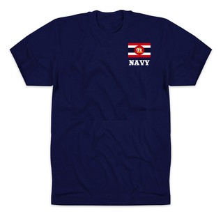 เสื้อยืดสีกรมท่า ลายธงราชนาวี NAVY (ผ้า Cotton 100%)