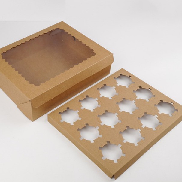 SAMSON กล่องกระดาษแข็ง สําหรับใส่คุกกี้ ขนมปัง มัฟฟิน คัพเค้ก 12 ชิ้น