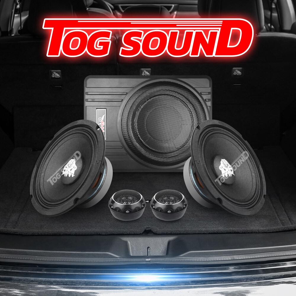 TOG SOUND ชุดเครื่องเสียงติดรถยนต์ ซับบ็อกซ์ 10 นิ้ว 【ได้สินค้าตามรูป 5ชิ้น】 เบสบ็อกซ์ 10นิ้ว + ลำโพงเสียงกลาง 6.5 นิ้ว