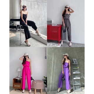 Yunaka จั๊มสูท ชุดจั๊ม จั๊มสูทเกาะอก Strapless Jumpsuit จั๊มสูทขายาว อก 40 เอว 32