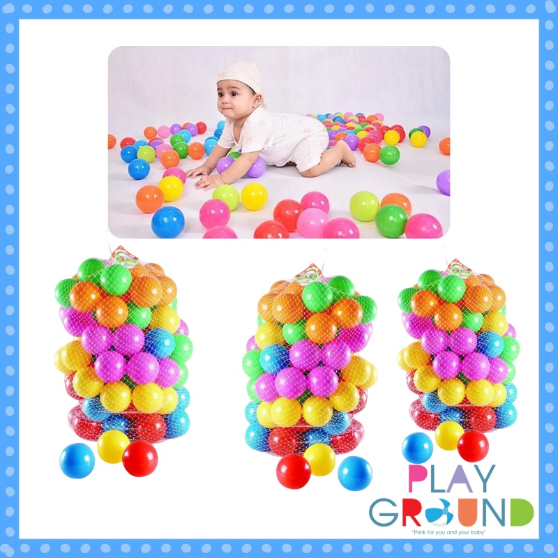 Playground ลูกบอลเล็กพลาสติก ขนาด 6.5 cm 50 ลูก/100 ลูกสำหรับเด็ก ปลอดภัยสำหรับเด็ก ลูกบอลปลอดสาร บอลคละสี บอลหลากสี