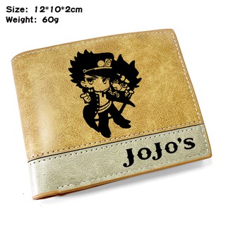 JoJos Bizarre Adventure Kujo Jotaro การ์ตูนสั้นนักเรียน PU กระเป๋าสตางค์แบบสบาย ๆ