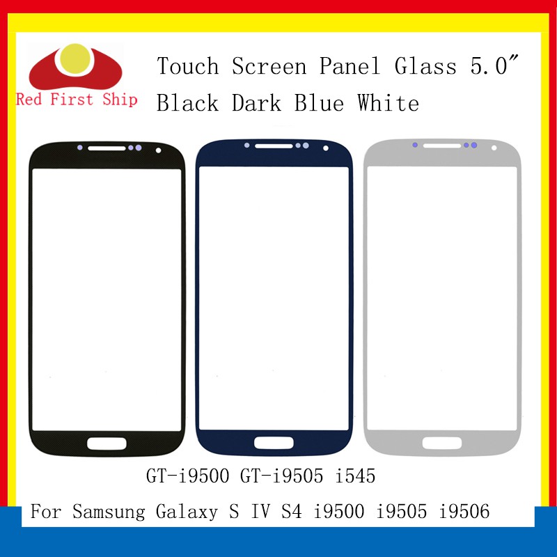 หน้าจอสัมผัสสําหรับ Samsung Galaxy S4 i9500 i9505 i9506 i545 แผงสัมผัสด้านหน้าด้านนอก S4 LCD แก้วเลน