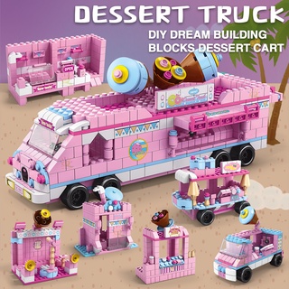 City Friends Outing Bus Camper Van ขนมหวานไอศกรีมรถเจ้าหญิงชุด Building Blocks ชุดอิฐของเล่นสำหรับ Girls