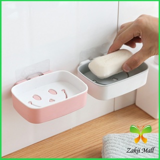 Zakii Mall กล่องสบู่ หน้ายิ้มติดผนังได้ ไม่ต้องเจาะผนัง Smiley soap box