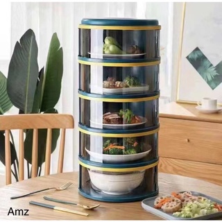 ✅Smilee 1/2/3/4/5 Layer Warm Food Keeper Cover Transparent Stackable Dish Cover Food Insulation