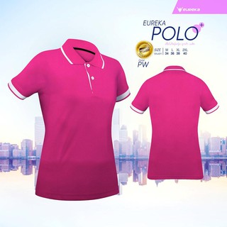 NEW A2029 EUREKA POLO Basic (Women)  เสื้อโปโล หญิง ทรงเข้ารูป ยูเรก้า ไม่มีกระเป๋า (สีชมพู)