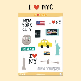 Cea | sticker I love NYC สติกเกอร์ไดคัท กันน้ำ A6 นิวยอร์ก นิวยอร์กซิตี้