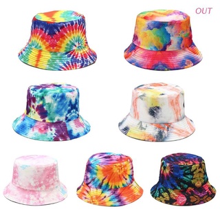Out หมวกบักเก็ตพิมพ์ลายกราฟฟิค 3D สีรุ้งสไตล์ฮิปฮอปสําหรับตกปลา