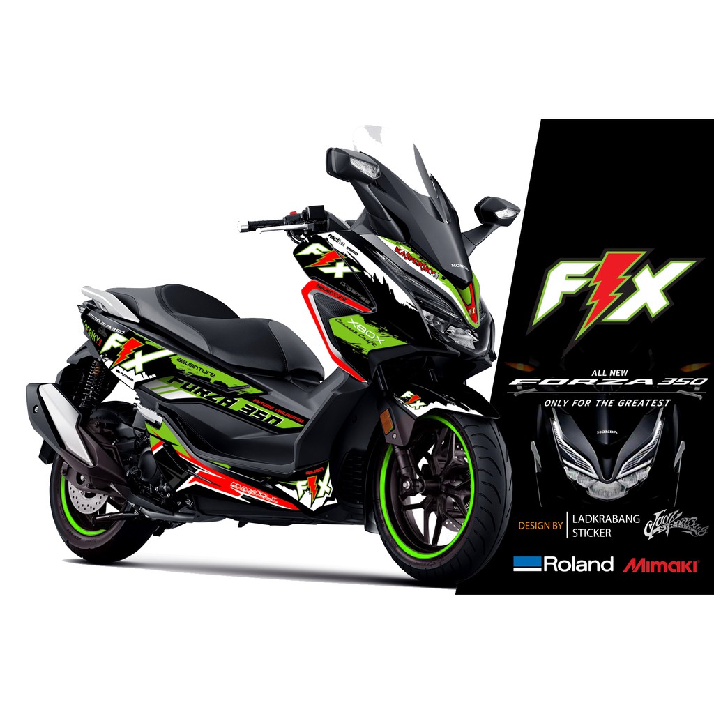 สติ๊กเกอร์แต่งลายรถ Honda Forza 350 ปี 2020 ลาย Fx Racing