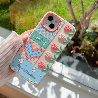 เคสซิลิโคนนิ่ม ลายดอกทิวลิป 3D สีชมพู สําหรับ iphone 13 pro max 12 pro max 11 pro max XS max XR X XS 7 8 plus