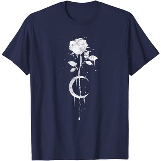 เสื้อยืดผ้าฝ้ายพรีเมี่ยม เสื้อยืด ลาย Occult Moon Rose Witchcraft สําหรับผู้ใหญ่