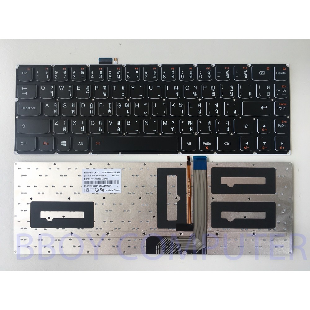 LENOVO Keyboard คีย์บอร์ด LENOVO YOGA 3 PRO YOGA 3 PRO 13 Yoga 3 Pro-1370 13 พร้อม Backlite ไทย-อังก