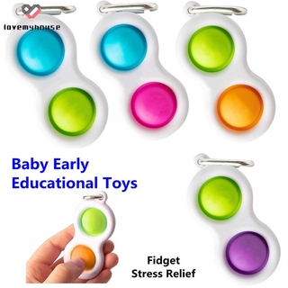 Stress Relief Toys Stress Relief Toys Infinite Fidget Pop it Keychain Silicone Toddler Early Educational Toy ของเล่น แม่ ของเล่นเด็ก/ของเล่นเสริมพัฒนาการเด็ก /บับเบิ้ล โมบายเด็กของ