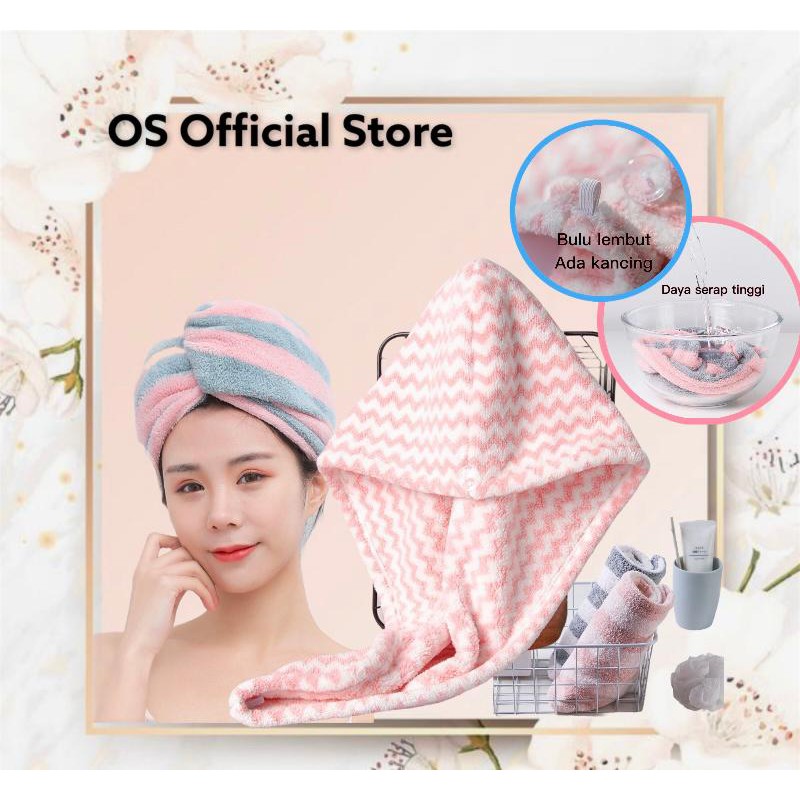 OS Microfiber Quick-Drying Head Shampoo Towel/Turban Towel/Magic Towel/Head Towel
