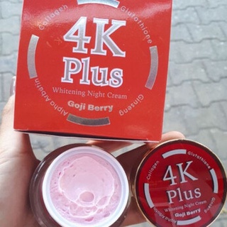 4K Plus GoJi BERRY Whitening Night Cream 4K พลัส โกจิ เบอร์รี่ ไวท์เทนนิ่ง ไนท์ ครีม 20 g.  ( 1 กระปุก )