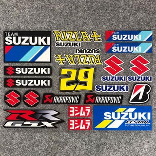 สติ๊กเกอร์สะท้อนแสงรถจักรยานยนต์ Racing วิบาก โลโก้ Suzuki สติ๊กเกอร์กันน้ำ