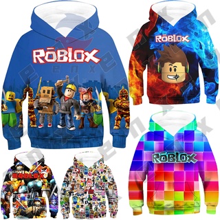 *ENX* เสื้อแจ็กเก็ต มีฮู้ด พิมพ์ลายเกม ROBLOX แฟชั่นสําหรับเด็กผู้ชาย ผู้หญิง อายุ 3-13 ปี