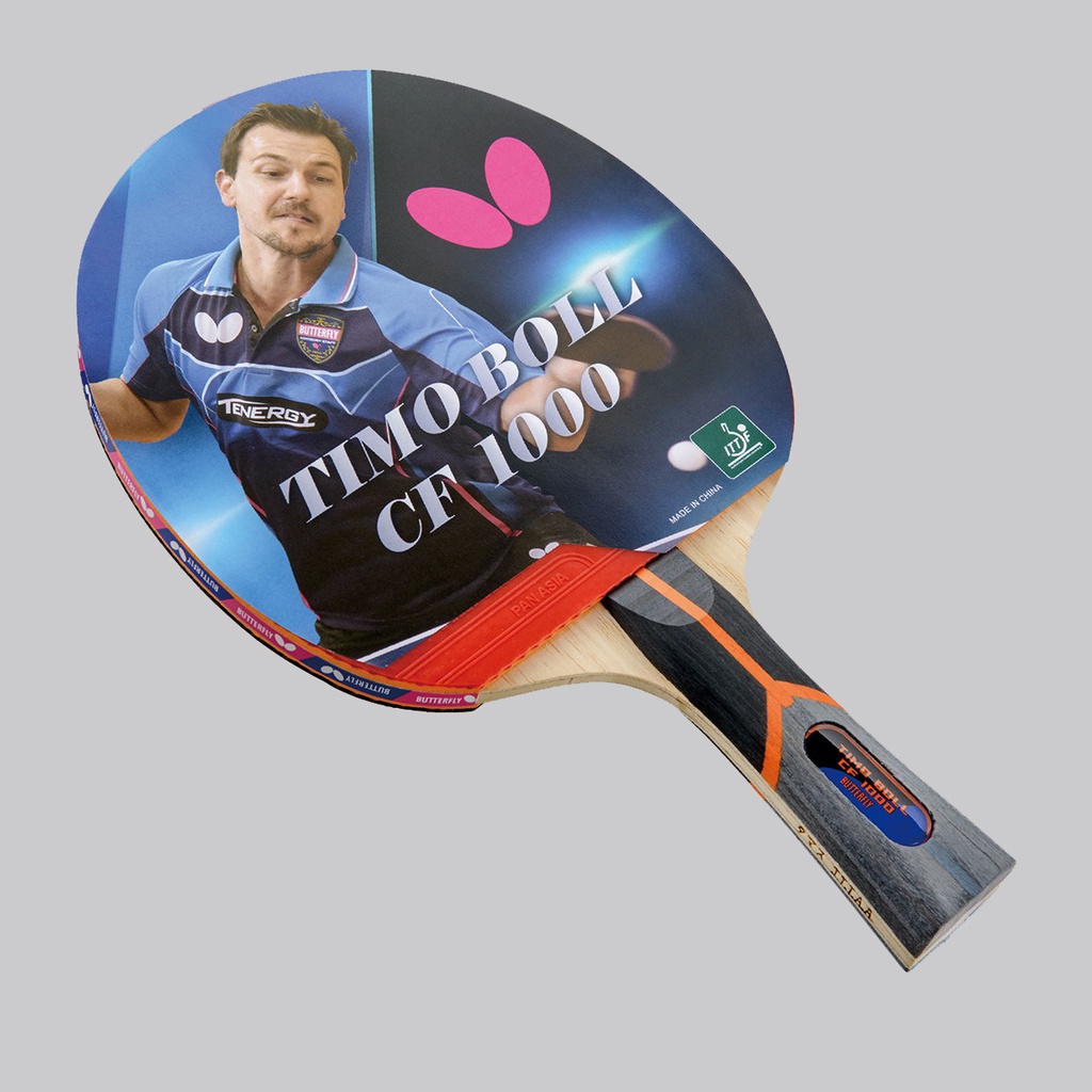 ขายดี ไม้ปิงปองติดยาง [ไส้คาร์บอน] ไม้สำเร็จรูป BUTTERFLY  TIMO BOLL CF1000 แท้ 100% ราคา ถูกที่สุด ดีลบีเคเค