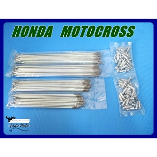 HONDA MOTOCROSS FRONT &amp; REAR SPOKE SET  // ซี่ลวด รถวิบาก ล้อหน้า ล้อหลัง ครบชุด สินค้าคุณภาพดี