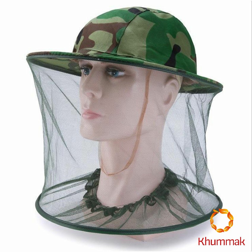 Khummak [A642] หมวกปีกกว้างกันแมลง หมวกมุ้งเดินป่า Insect hat