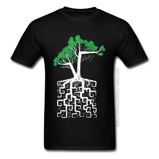 ใหม่ เสื้อยืด ผ้าฝ้าย พิมพ์ลาย Binary Square Root Tree of Life Science สําหรับผู้ชายS-5XL