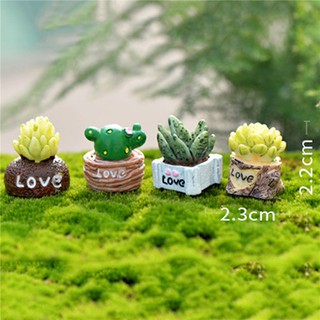 ( 1 Set 4 ชิ้น)DIY ต้นกระบองเพชรจิ๋วในกระถาง LOVE 4 แบบ สุดน่ารัก