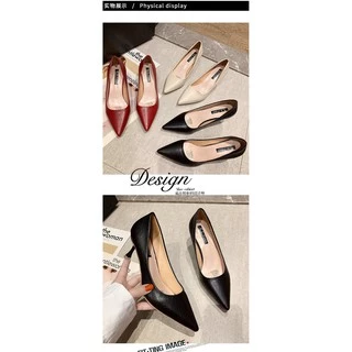 รองเท้าส้นสูง หนังนิ่มสีสดใส KRG168