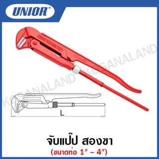 Unior ประแจจับแป๊ป สองขา ขนาด 1 นิ้ว ถึง 3 นิ้ว (Pipe Wrench 90 degrees) รุ่น 480 (480/6)