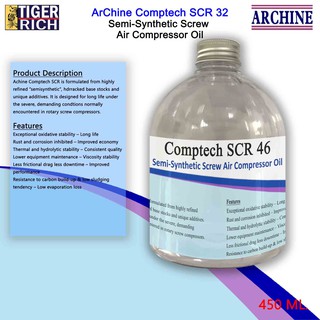 ArChine Compressor oil SCR 32,68 น้ำมันคอมเพลสเซอร์กึ่งสังเคราะห์ทนความร้อนสูง 450 ml.