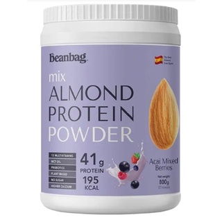 Beanbag Mix Almond Protein Powder Acai Mixed Berry 800 g.อัลมอนด์โปรตีนผง อาซาอิ มิกซ์เบอร์รี่ อาหารเสริมการออกกำลังกาย