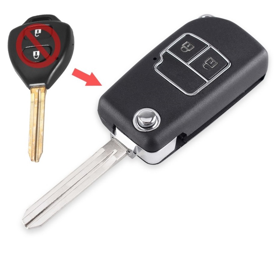 กุญแจพับ โตโยต้า Toyota Vios, Yaris, Commuter แบบ 2 ปุ่ม  *ส่งฟรี เก็บเงินปลายทางได้*