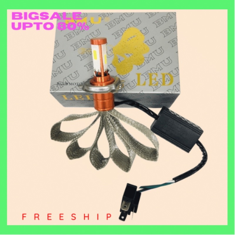 คุณภาพสูง BMU 3-HEART MOTORCYCLE LED HEADLIGHT BULB SUPER BRIGHT LED HEADLIGHT