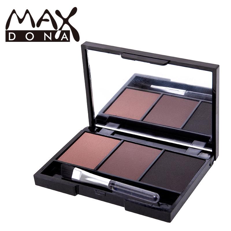 Maxdona พาเลทเขียนคิ้ว 3 สีกันน้ํากันเหงื่อ