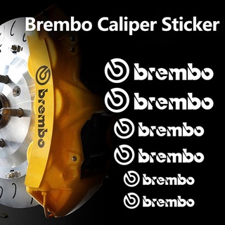 สติกเกอร์คาลิปเปอร์เบรกรถยนต์ ลายตัวอักษร Brembo อุปกรณ์เสริม สําหรับยานพาหนะ 6 ชิ้น