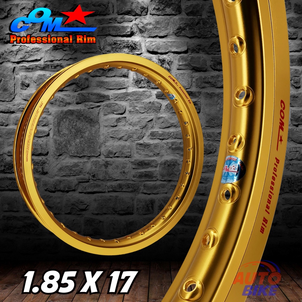 ล้อ COM 1.85 X 17 ขอบเรียบ วงล้อคอม ขนาด 1.85 ขอบ 17 ของแท้ 1 วง วงล้ออลูมิเนียมสำหรับรถจักรยานยนต์ 
