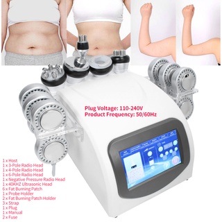 [ลดล้างสต๊อก]Body Slimming Machine 6 In 1 Rf เครื่องเผาผลาญไขมันอัลตราโซนิกต่อต้านเซลลูไลท์ 110`240V