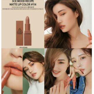 3CE Mood Recipe Matte Lip Color # 114 ROWS สีโอลโรสนู้ดๆ